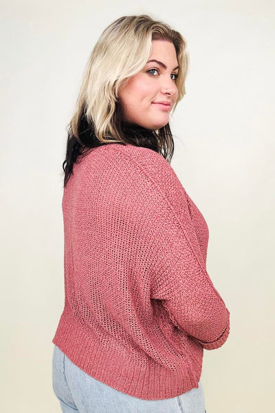 Falling Leaves Round Neck Light Knit Sweater