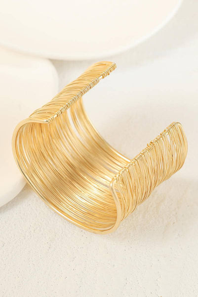 Gold Open Wire Bangle Bracelet