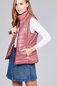 Pink Quilted Vest - Ruby Rebellion