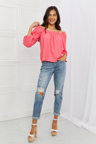 Culture Code Made For Me Full Size Long Puff Sleeve Top