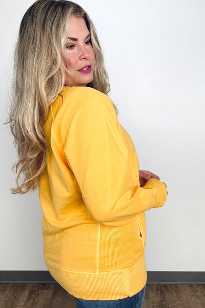 Pigment Dyed French Terry Pullover With Pockets - More Colors Available!