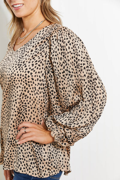 Day to Night Spotted Pleated Blouse