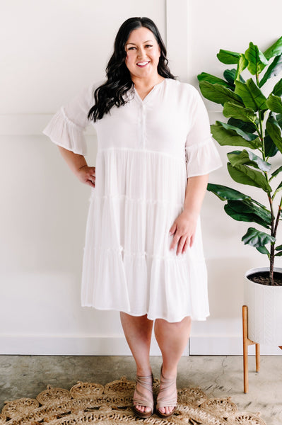 05.10 Bohemian Tiered Dress In Natural White