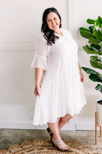 05.10 Bohemian Tiered Dress In Natural White