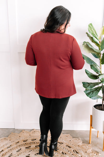 12.22 Textured Blazer With Pockets In Lingonberry