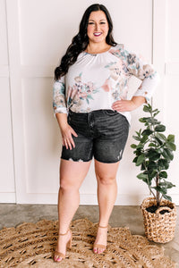 High Waisted Rigid Front Shorts By Judy Blue Jeans In Washed Black