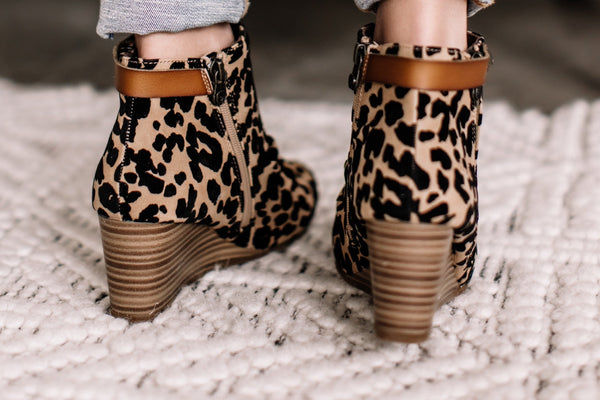 Blowfish Wedge Booties In Cheetah Print