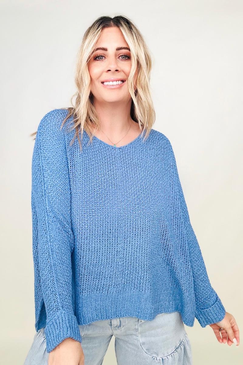 Falling Leaves Round Neck Light Knit Sweater