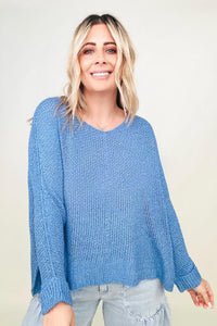Falling Leaves Round Neck Light Knit Sweater