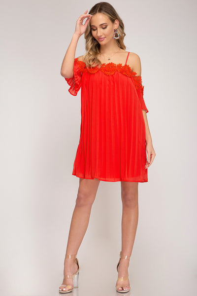 Be Mine Pleated Dress - Ruby Rebellion