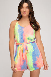 Seeing Sunrise Tie Dye Romper - Ruby Rebellion