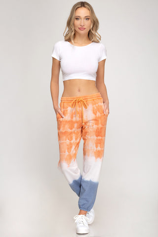 Orange & Blue Tie Dye Joggers