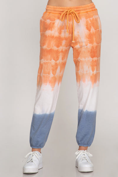 Orange & Blue Tie Dye Joggers - Ruby Rebellion