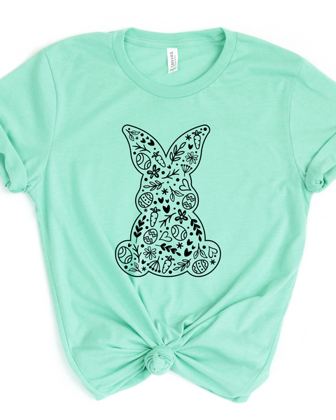 BUNNY OUTLINE TEE (BELLA CANVAS)