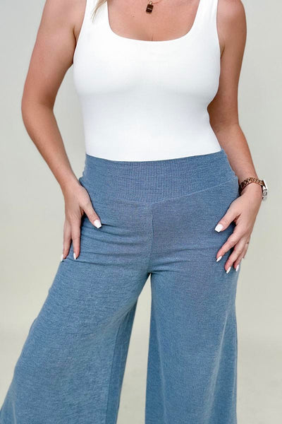 Wide Waistband Wide Leg Pants