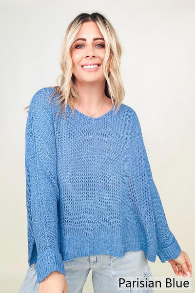 Falling Leaves Round Neck Light Knit Sweater