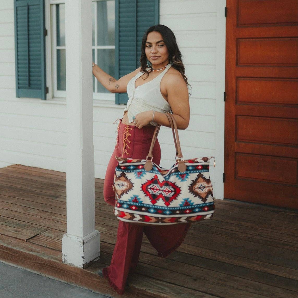 Aztec Weekender Bag - Ruby Rebellion