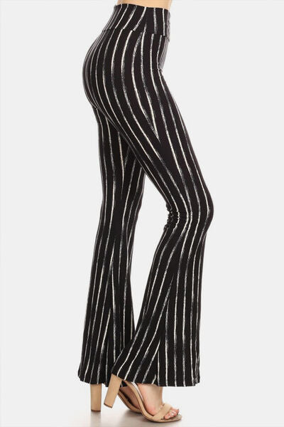 Striped High Waist Flare Pants