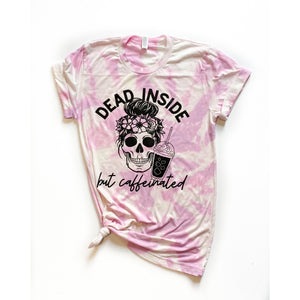 Dead Inside But Caffeinated Bleached Tee - Ruby Rebellion
