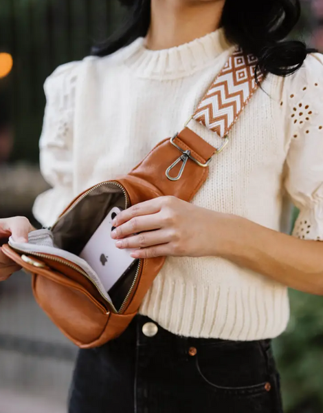 Sutton Sling Crossbody Fanny Bag in Brown