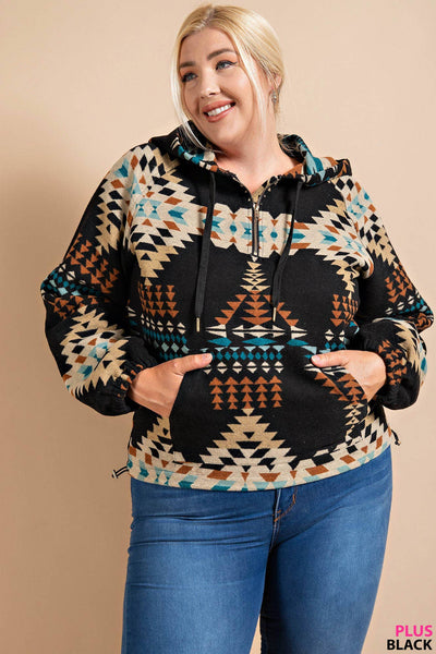 Mountain Retreat Black Aztec Hoodie