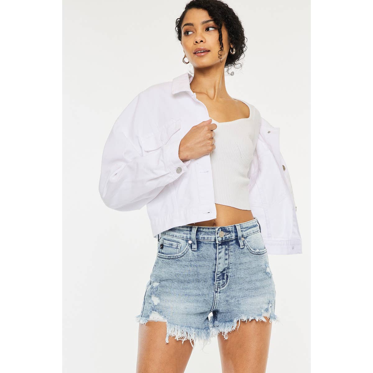 KanCan Jena High Rise Denim Shorts