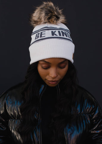 Taupe & Dark Gray Be Kind Beanie