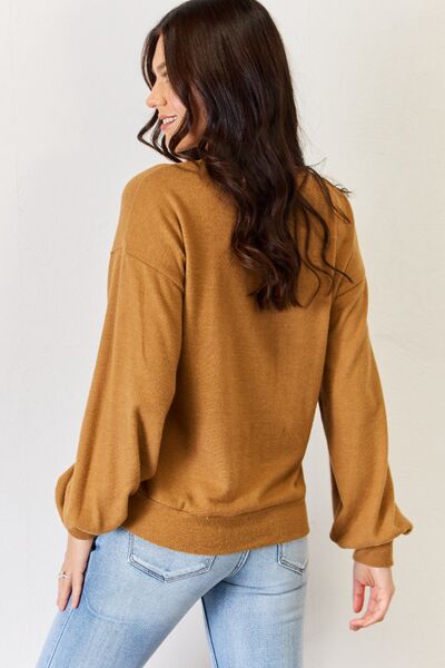 Cozy Embrace Round Neck Long Sleeve Top
