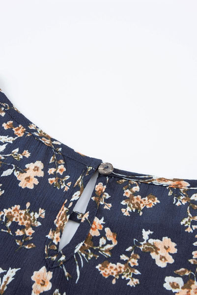Floral Keyhole Neck Tank Top
