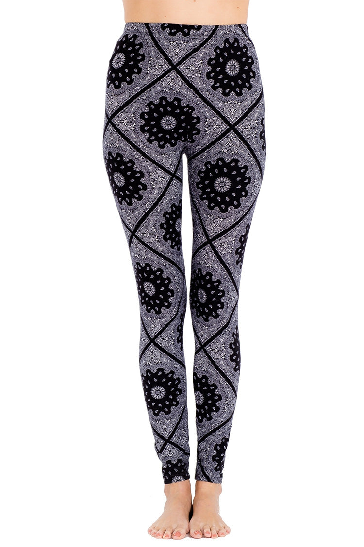 Iconic Geo Paisley Leggings - Ruby Rebellion