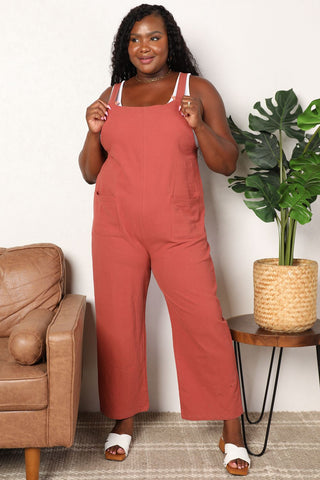 Fall Vibes Wide Leg Overalls with Front Pockets