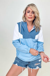 Color Block Long Sleeve Windbreaker Hoodie