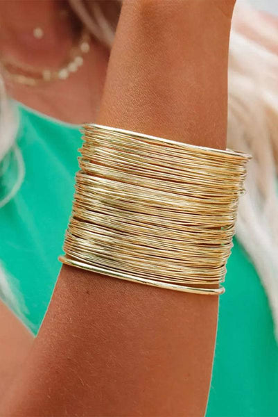 Gold Open Wire Bangle Bracelet