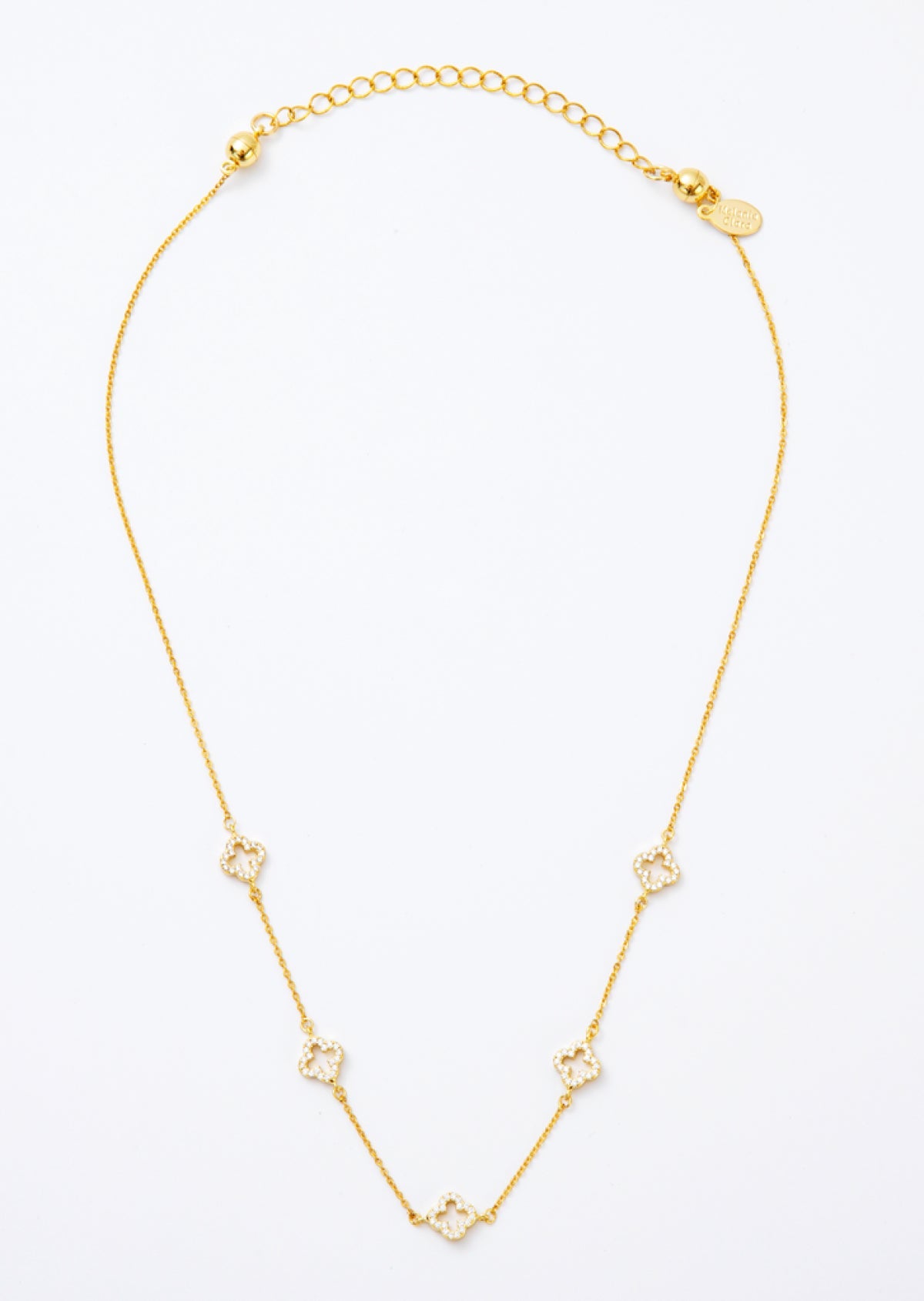 Melania Clara Crystal Clovers Dainty Necklace