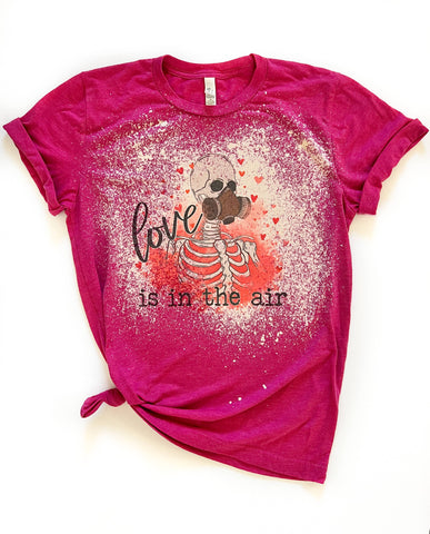 Love Is In The Air Skeleton Valentines Day Tee - Ruby Rebellion