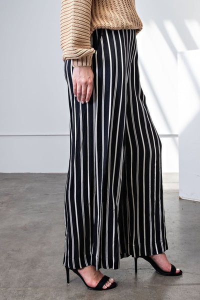 Rae Mode Striped Hi Waist Wide Leg Long Pants