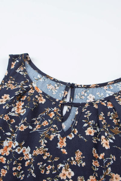 Floral Keyhole Neck Tank Top