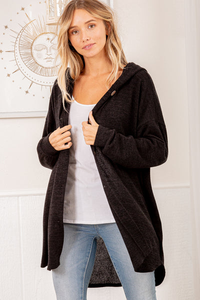 Hooded Button Down Cardigan