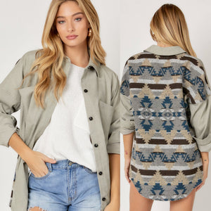 Escape To The Mountains Aztec Shacket
