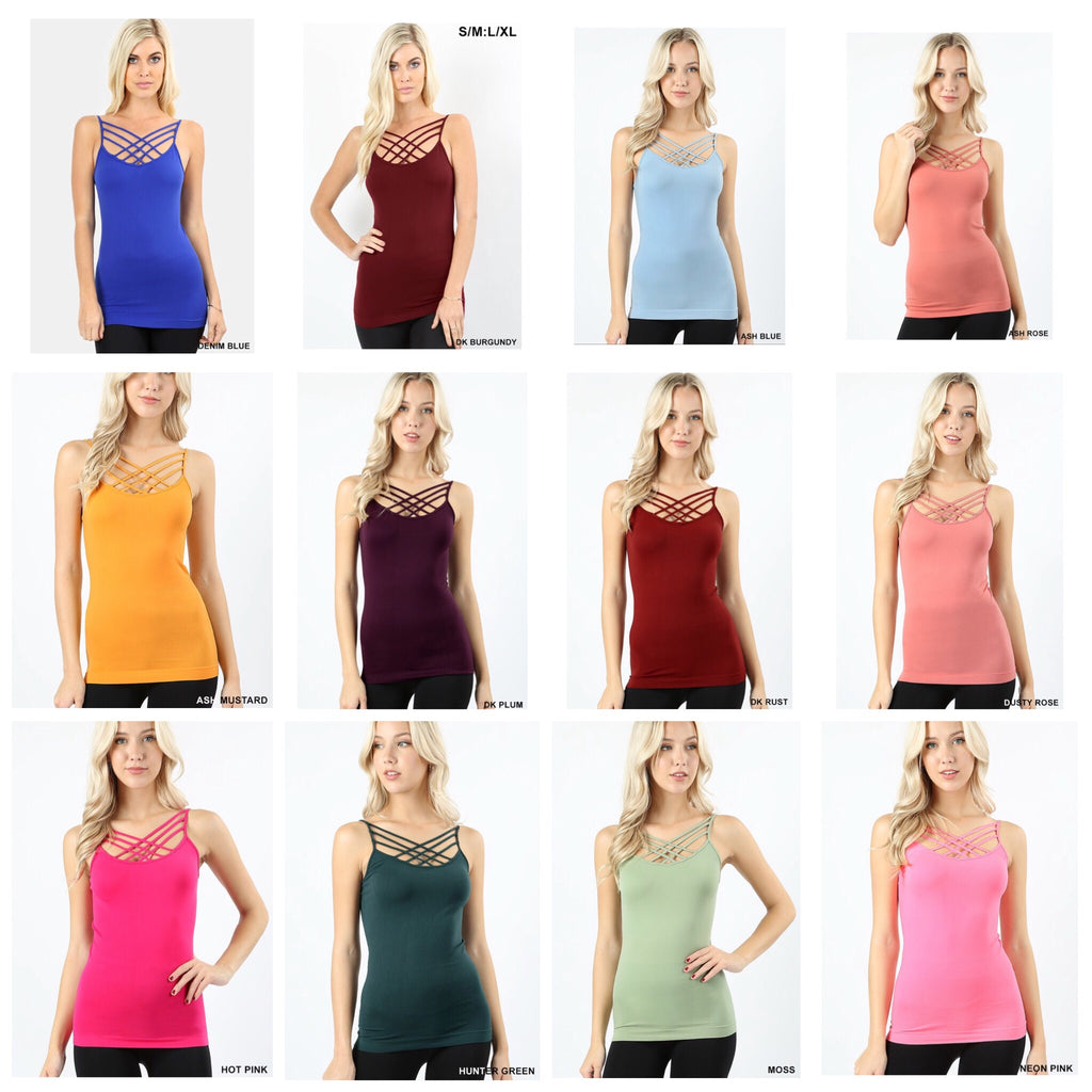 Strappy Chest Tank Top - LOTS of Colors! – Ruby Rebellion