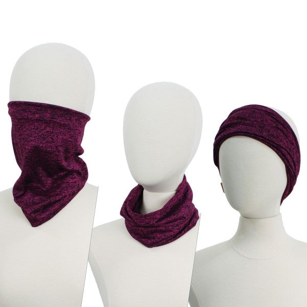 Maroon Heathered Face Covering - Ruby Rebellion