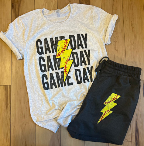 SOFTBALL Game Day Bolt Tee OR Shorts
