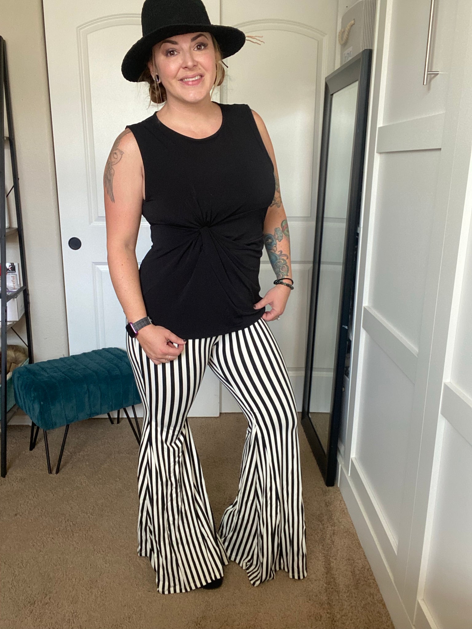 Welcome to the West Striped Flare Pants - Ruby Rebellion