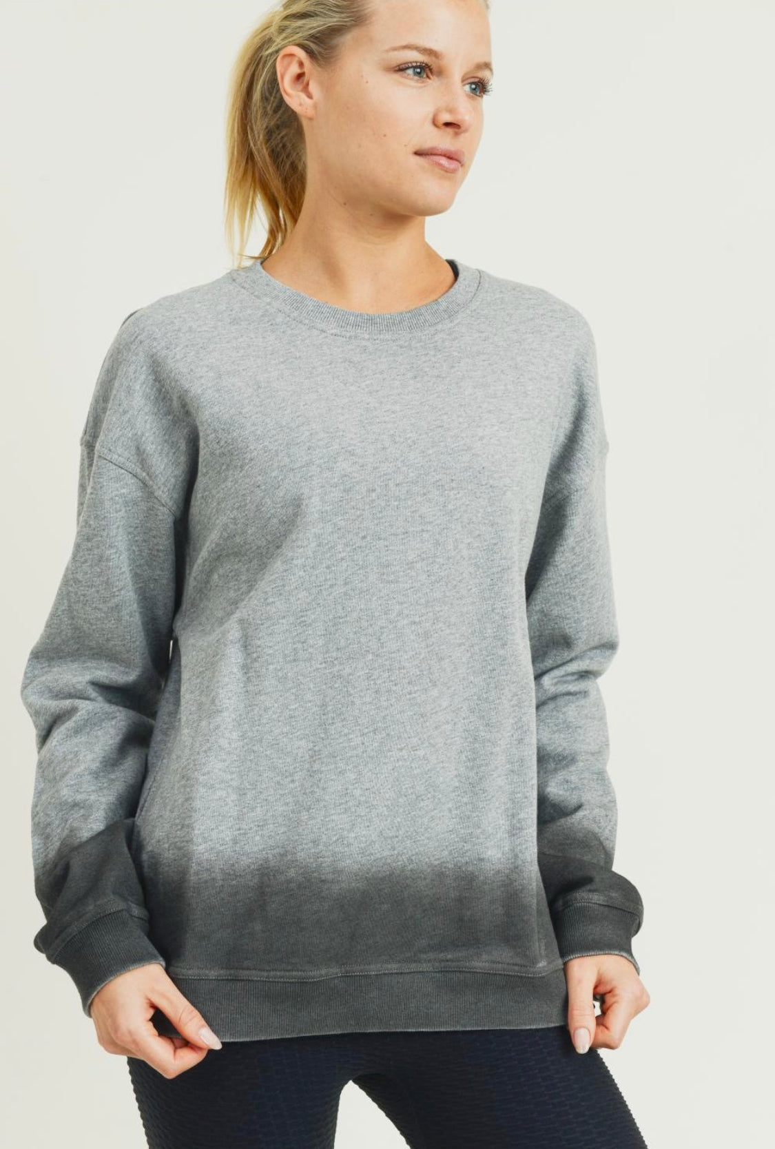Ombre Essential Cotton Terry Pullover - Ruby Rebellion