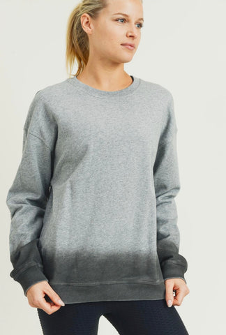 Ombre Essential Cotton Terry Pullover - Ruby Rebellion