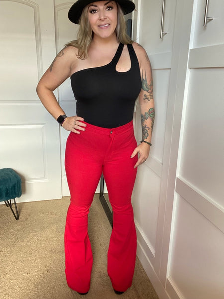 One Shoulder Keyhole Bodysuit - Ruby Rebellion