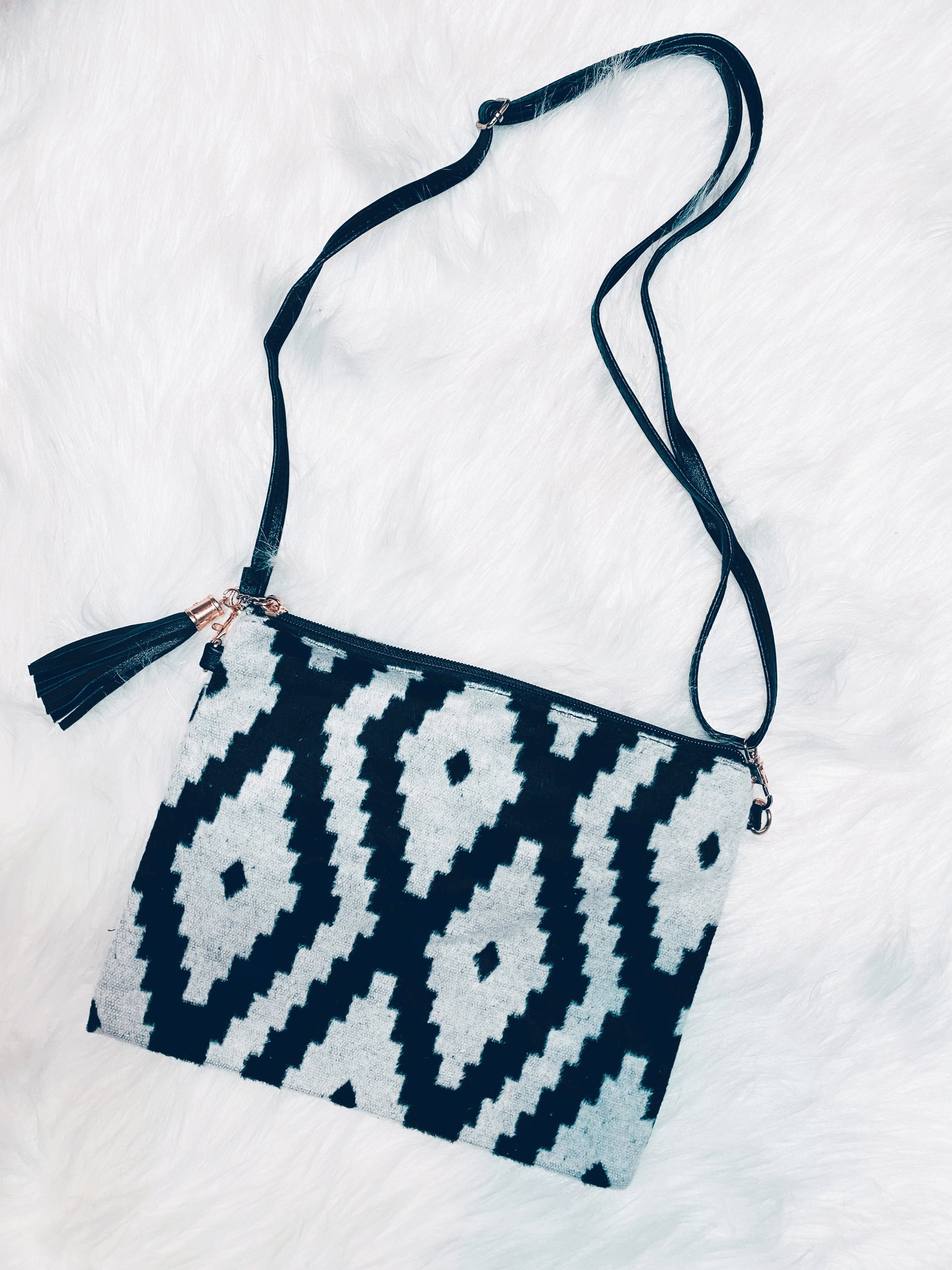 Aztec Print Tassel Handbag