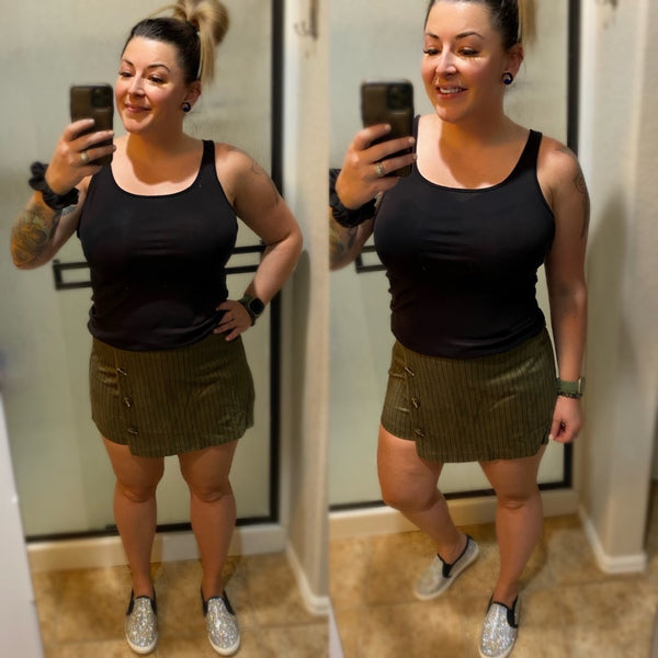 Faux Suede Skort - Ruby Rebellion