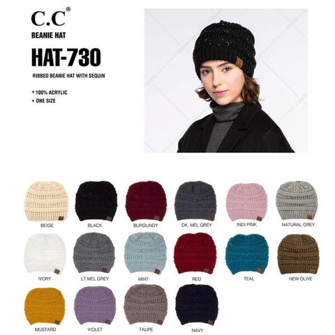 C. C Sequin Beanie - Ruby Rebellion