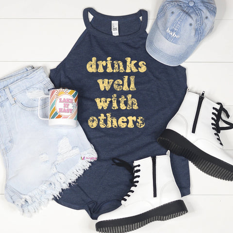 Drinks Well With Others Tank - Ruby Rebellion